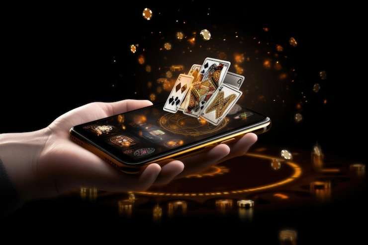 Tampilan antarmuka permainan Diamond Empire di platform indo slot dengan grid 5x4 dan simbol-simbol mewah